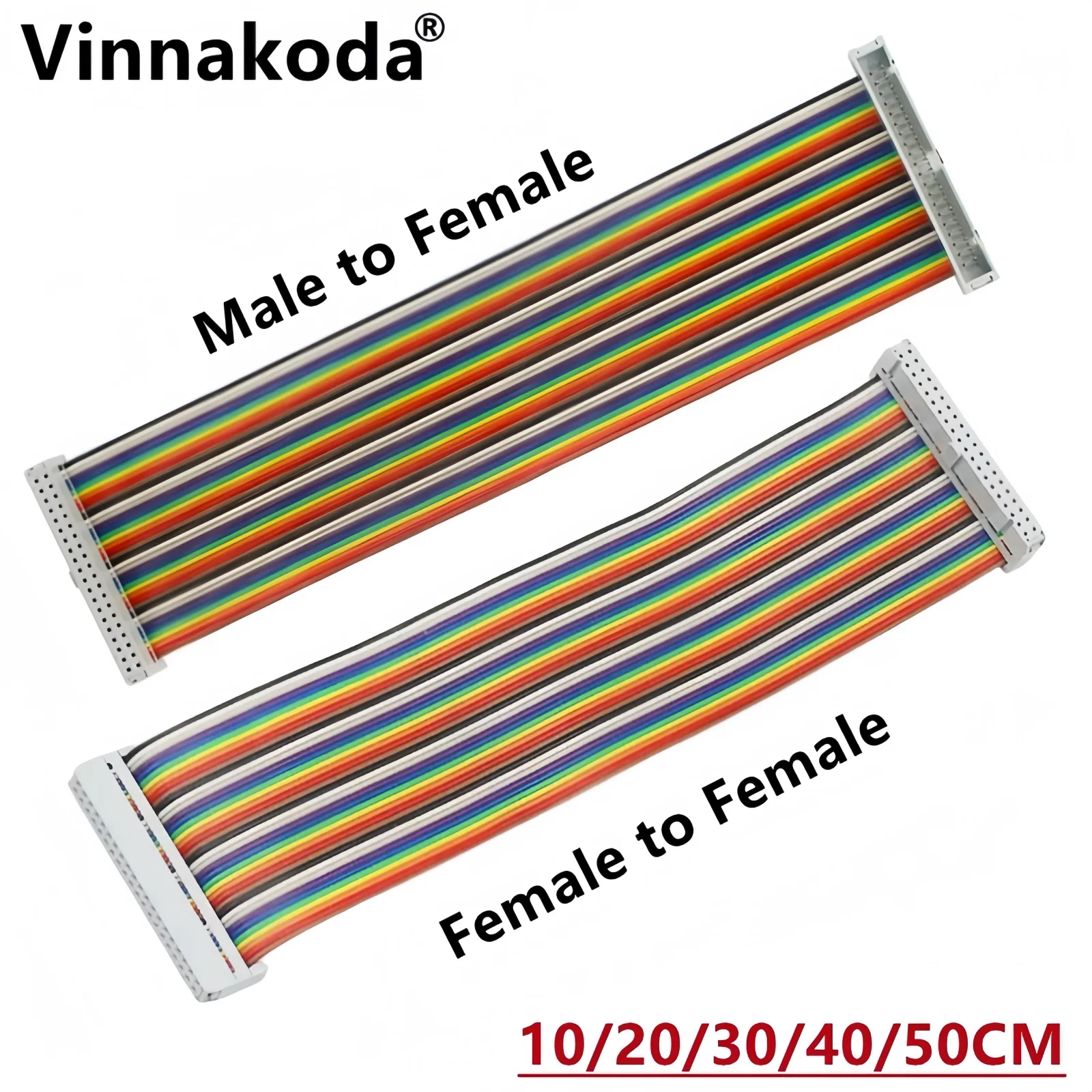 40pin GPIO Adapter Cable 20/30/40CM Male to Female GPIO Cable 2x20 pin Female to Rainbow dip adapter converter cable connector assembly dupont wire jumper cable kit For Raspberry Pi 4 3B 3B+