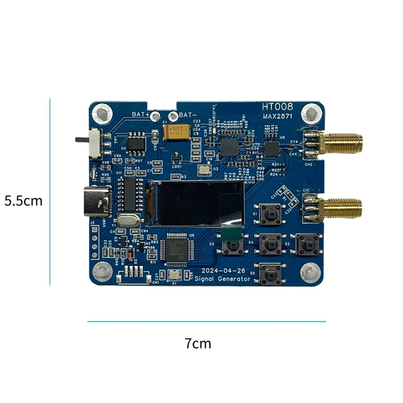 HT008 MAX2871 Signal Source 23.5-6000Mhz RF Module Consists Of Serial Control CH2 Support -25Db Power Regulation Upgrade
