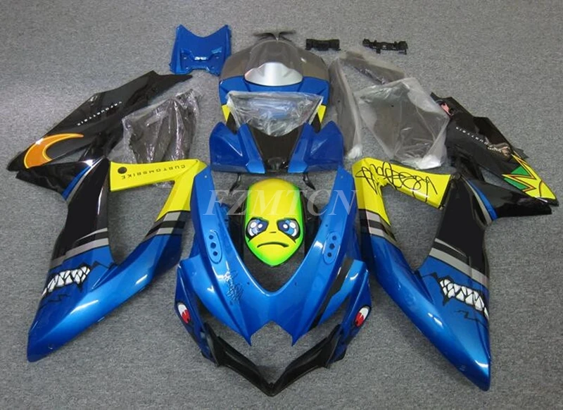 

Литьевая пресс-форма, новый комплект обтекателей из АБС-пластика, подходит для Suzuki GSX-R 600 750 K8 2008 2009 2010 08 09 10, кузов синего цвета