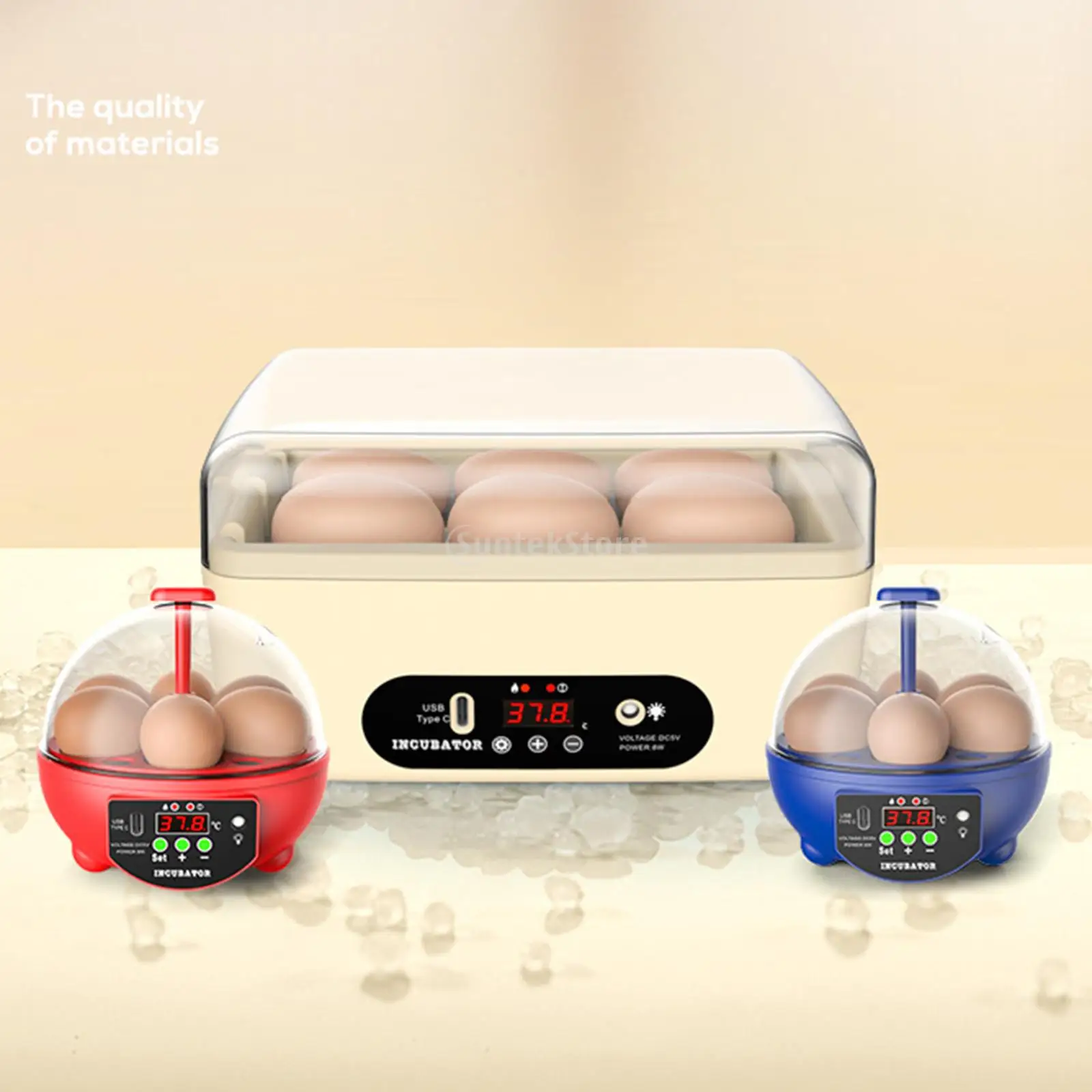 6 Eggs Automatic Egg Incubator Poultry Hatching Machine Mini Turning Temperature Control Breeder for Chicken Birds Duck Goose egg incubator