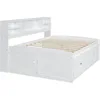Full Size Captain Bed with Storage Drawers, Wood Daybed with Bookcase Headboard, Full Bookcase Daybeds with 2 Storage Cabinets 6