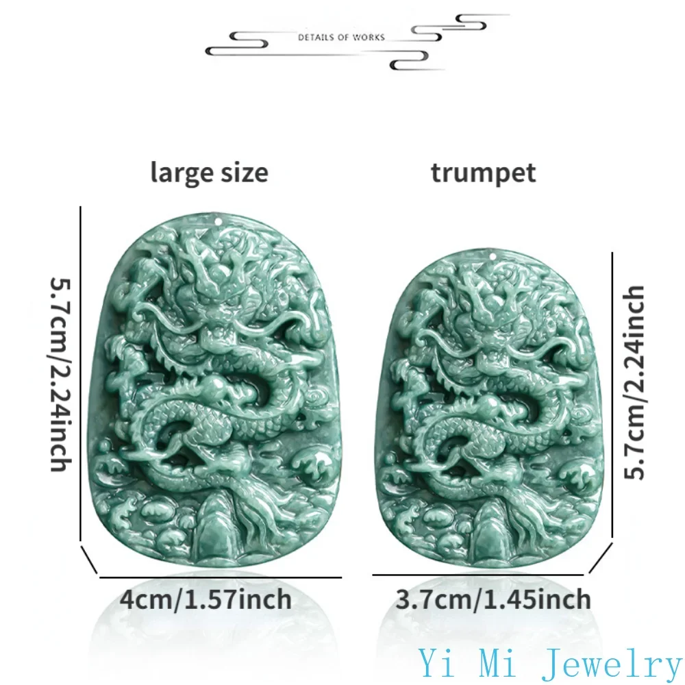Natural A-grade Jadeite Pendant Dragon Brand Necklace Jade Pendant Vintage Men's and Women's Jewelry pping Items