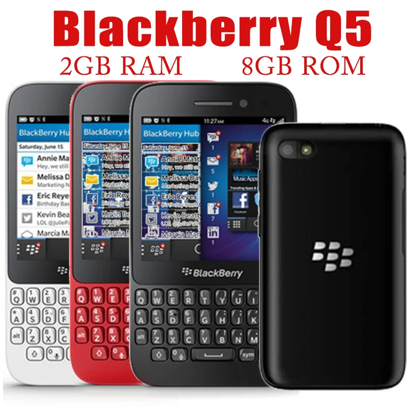 Telefono Cellulare Blackberry Q5 Sbloccato Originale 2Gb Ram 8Gb Rom Cellulare 5Mp Fotocamera Smartphone Wifi Bluetooth Qwerty Tastiera Bar