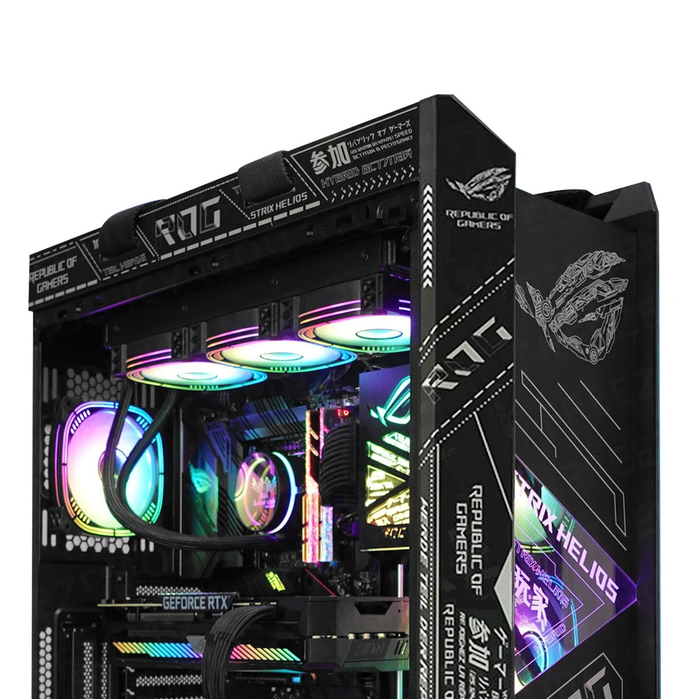 Rog Strix Helios Case Sticker Asus Gx601 Chassis Adesivos Personalizados para Jogadores Faça Você Mesmo Decoração Computer Paper Cover Atx pc Strix - Imagem 5
