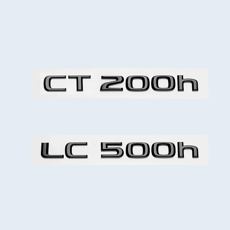 렉서스 글로시 블랙 CT200h LC500 LC500h 하이브리드 3D 메탈 엠블럼 자동차 트렁크 로고 배지 스티커 액세서리 CT LC 시리즈