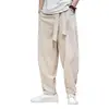Men's Summer Cotton Linen Casual Pants Comfortable Soft Fashionable Trousers Elastic Waist Wide Leg Pants Japan Style Men Pants 1