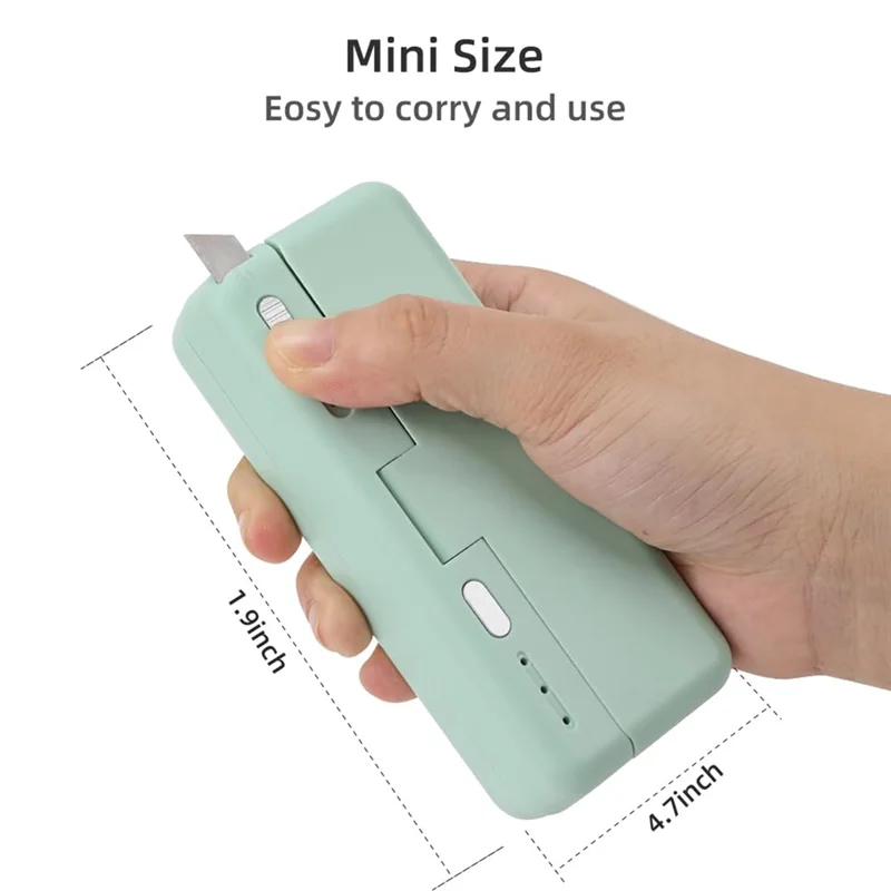 A74U 미니 백 실러, USB 충전식 감자칩 봉투 열 실러 캐퍼, 간식 비닐봉투 재밀봉 열 실링 및 커터 내구성 강화