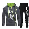 2024 Autumn Winte Oblique Zipper Tracksuit Men Sweatshirt + Sweatpants 2 Pieces Set Casual Mens Hooded Hoodies Suit Sportswear 4
