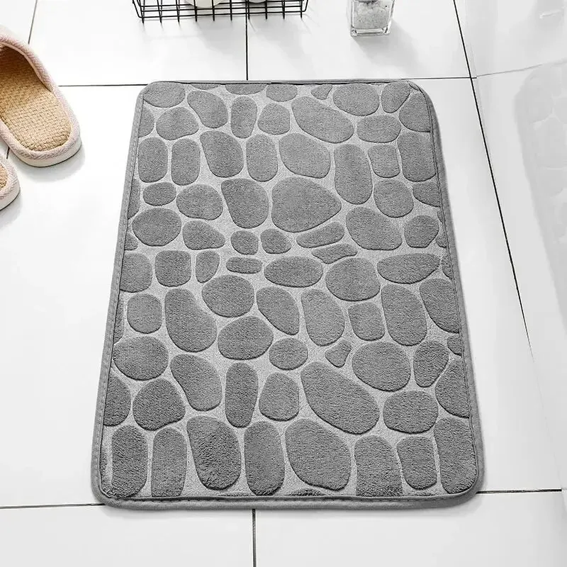 1pc embossed fiber carpet, bathroom living room anti slip mat, pebble floor  mat, household items - AliExpress 15
