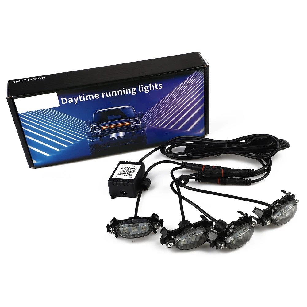 Car Grille LED Lights For Toyota For Tacoma For Ford F150 Raptor Style RGB Colorful Lamp Kits Wireless Bluetooth Control Lights
