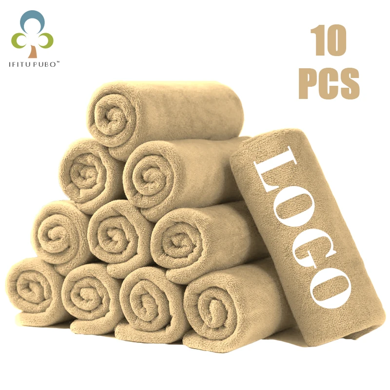 10PCS 35x75cm Custom LOGO Towel Free Laser Embossing Lettering Microfiber Beauty Salon BarberShop Gift Private Customization ZYF hair towel