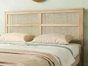 platform bed with rattan hradboard