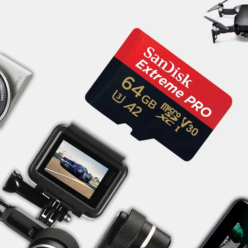 샌디스크 고속 TF 메모리 카드, A2 U3 V30 C10 100MB/s 휴대용 마이크로 SD 카드, 32GB512GB 용량