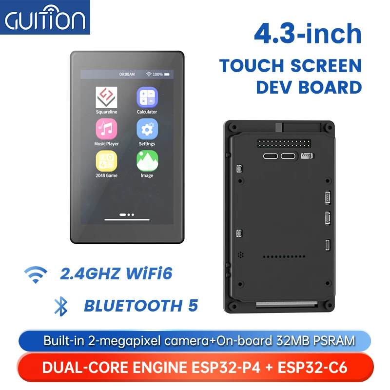 ESP32P4/C6 All-in-One-Entwicklungsplatine: 4,3-Zoll 480×800 IPS-Touchscreen, Kamera und Gehäuse