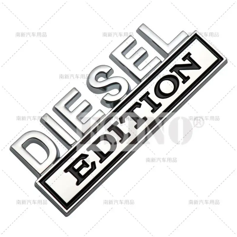 자동차 스타일링 3D 디젤 에디션 금속 크롬 아연 합금 접착 엠블럼 장식 배지, 재미있는 데칼 자동차 액세서리