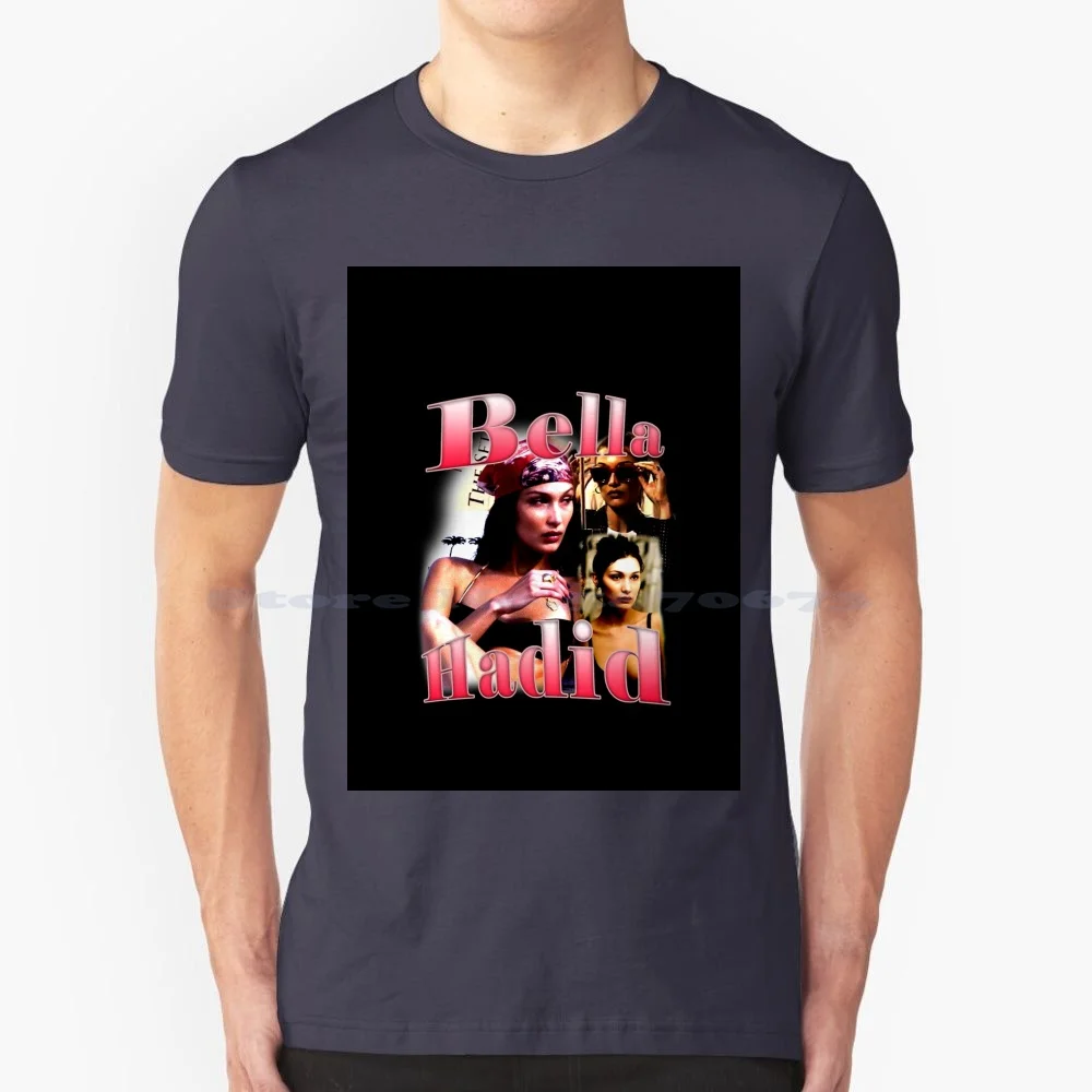 Bella Hadid Bootleg Tee Shirt T Shirt 100% Cotone Tee Bella Hadid Model Y2K Estetica Pinterest Kendall Jenner Modelli Maglione