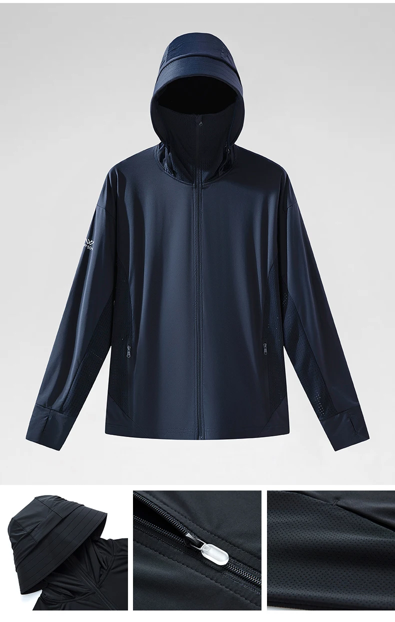 LNGXO Unisex Sommer Anti-UV-Jacken Outdoor Schnelltrocknend Sonnenschutz Windjacke Herren Damen Wandern Camping Klettern Mantel – Detail 15