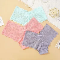 Culottes en dentelle florale sexy pour femmes, taille basse, lingerie douce, confortable et économique, sous-vêtements intimes pour filles, tailles M-XXL 3