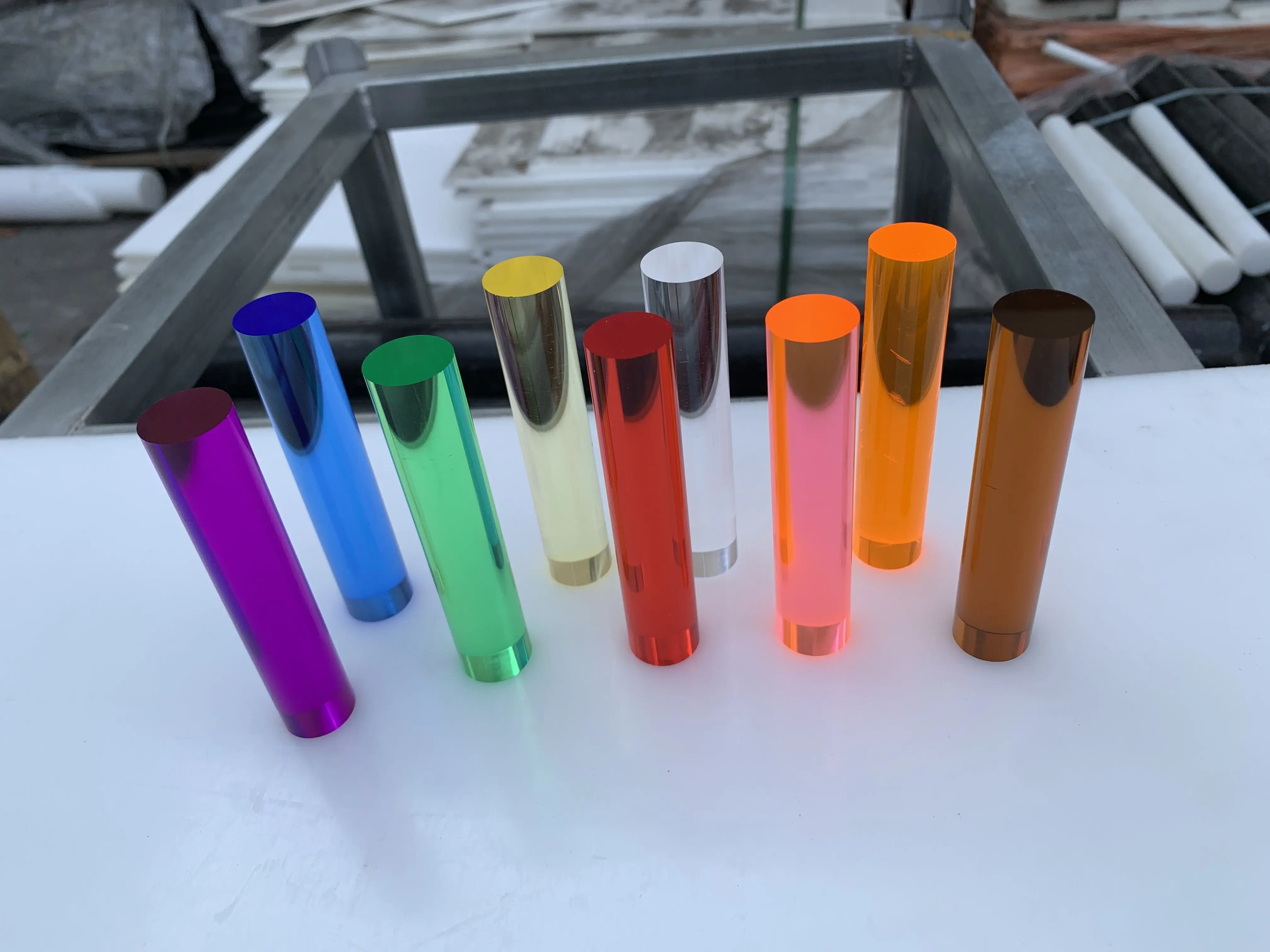 20mm Clear Colourful Acrylic Plexiglass Lucite Decor Customized Cut sevice  Accessories Light guide rod