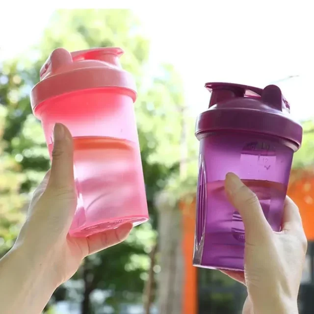 400ml Portable Plastic Drink Cup Shaker Bottles Sport Water Cups Whey Protein Powder Mixer Bottle Fitness Gym Shaker Outdoor 2