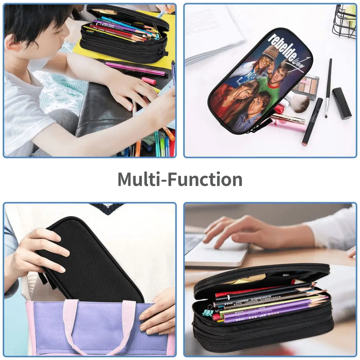 Cute Rebelde Way Pencil Cases Pencilcases Pen Box for Girls Boys Large Storage Bag Students School Zipper Stationery 5