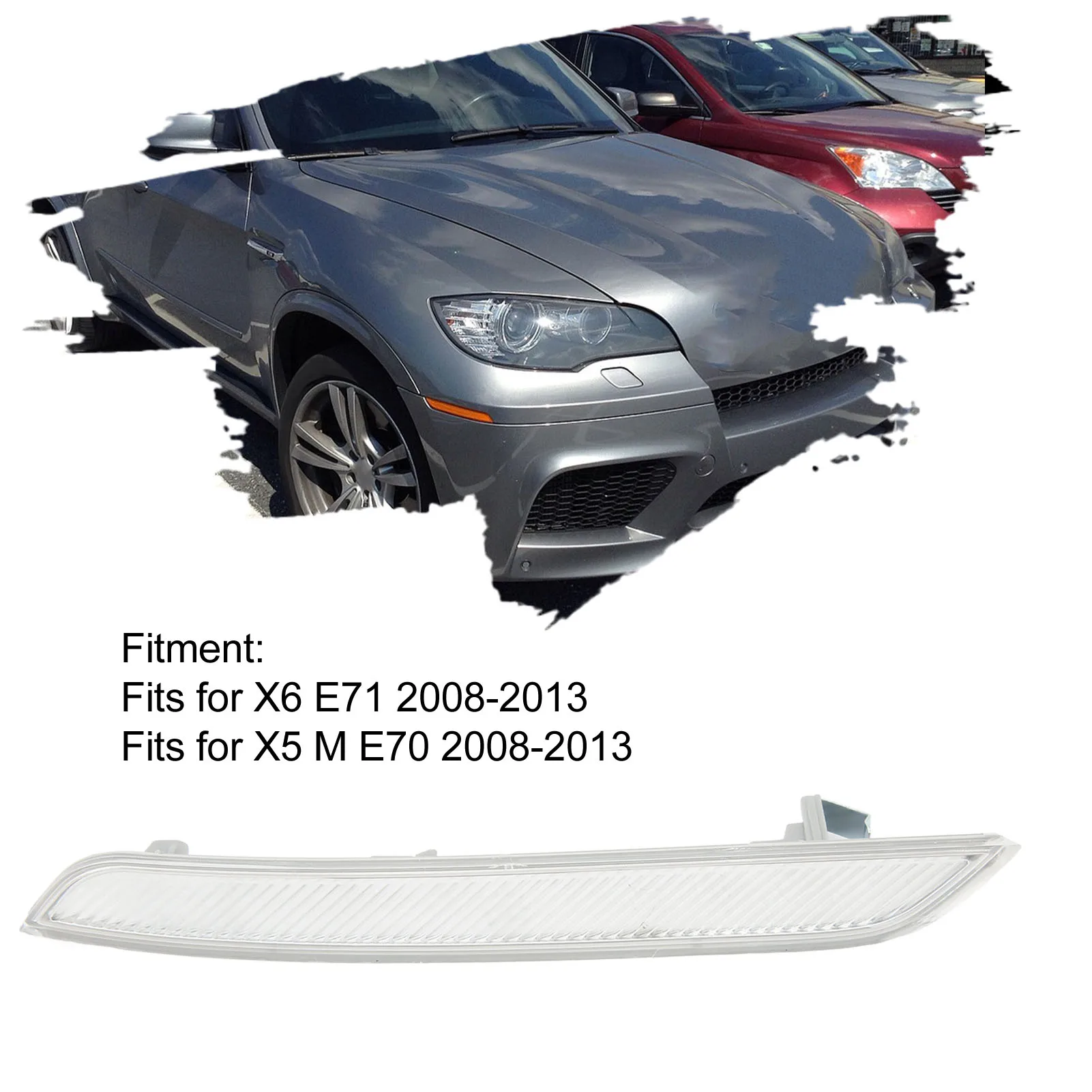 앞 범퍼 반사판 클리어 화이트 BMW X6 E71 용 자동차 가시성 향상 사이드 마커 반사판 2008 2009 2010 2011 2012 2013
