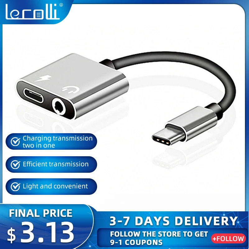 AndroidphoneheadphoneadapterTypeC2in1headphoneaudiocharging