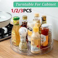 Turntable Organizer Lazy Susan Turntable Organizer Clear Rotating Multifunctional Turntable Spice Rack For Kitchen Cabinet Table 1