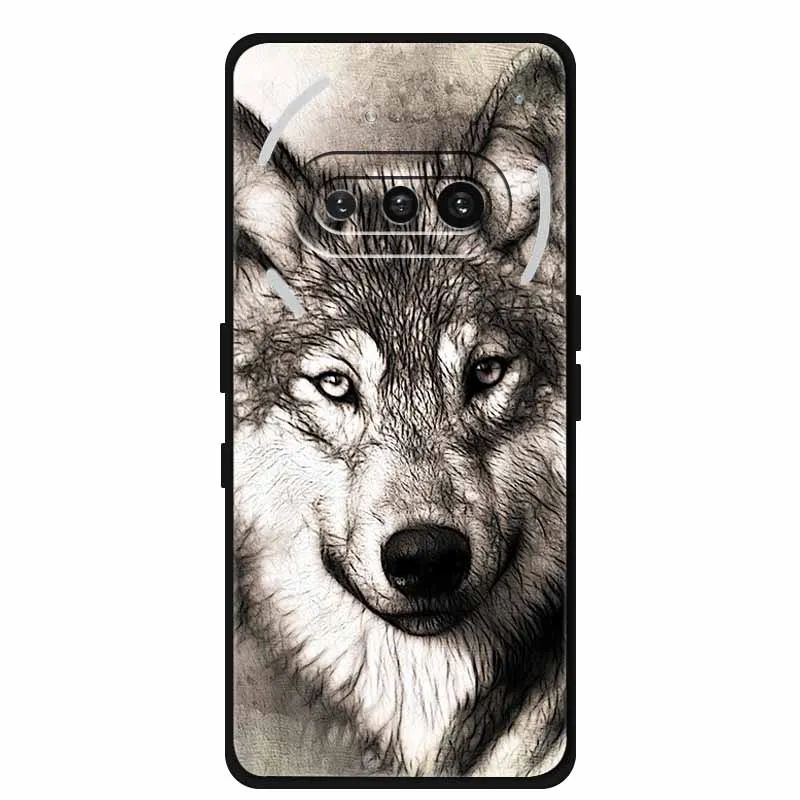 Wolf Lion Tiger Black Silicone Soft Back Cover Case - Enhanced Protection