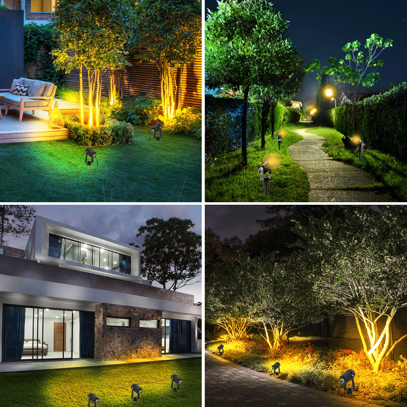 US Plug COB Super Bright Warm White Spotlight Led Garden Light Lawn Lamp Low Voltage Landscape Lighting IP65 Waterproof 6