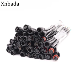 Waterproof LED Connector Cable - Black, Male to Female, 2 to 5 Pin Options - 50Pairs (3PIN)