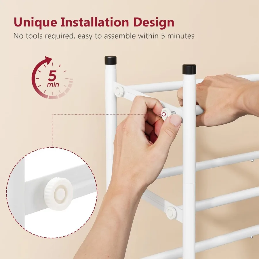 Expandable Shoe Rack for Closet 4 Tier 2941Adjustable Stackable Shoe Shelf Storage Metal Shoe Rack Organizer for Front Door Ent