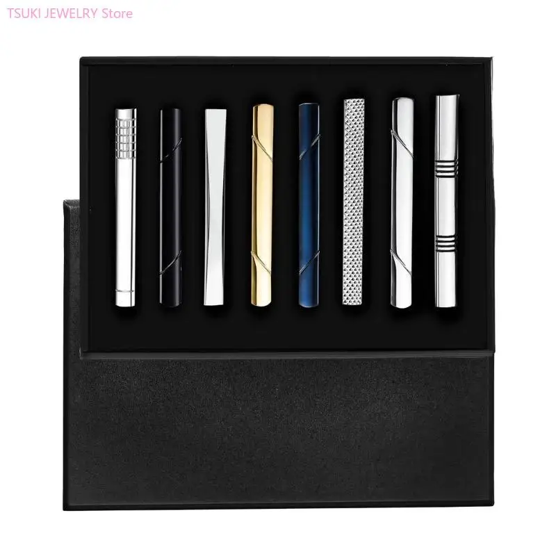 62KE 8PCS Sophisticated Men Tie Fasteners Multifuntional Use Alloy Tie Holder – Detail 1