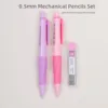 2pcs Mechanical Pencils Set with Pencil Lead 2.0/0.7/0.5mm Retractable Non Sharpening Pencils 4