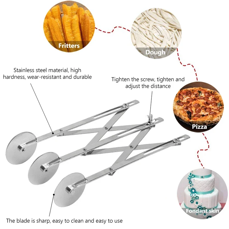 Roller Cutter 3/5/7 Wheel Cutter Dough Divider Dough Knife Flexible Roller Blade Pizza Pastry Peeler Stainless Steel Baking Pan Tool
