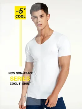 T-shirt da uomo Camicie sportive Gilet di seta ghiacciata Canotta Manica corta Abbigliamento da palestra Uomo Corsa Fitness T-shirt da ciclismo Top traspiranti