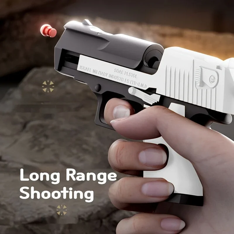 Mini Desert Eagle M1911 Soft Bullet Toy Gun Shell Throwing Continuous Firing Small Pistol Outdoor Sports Shooting Blaster 3