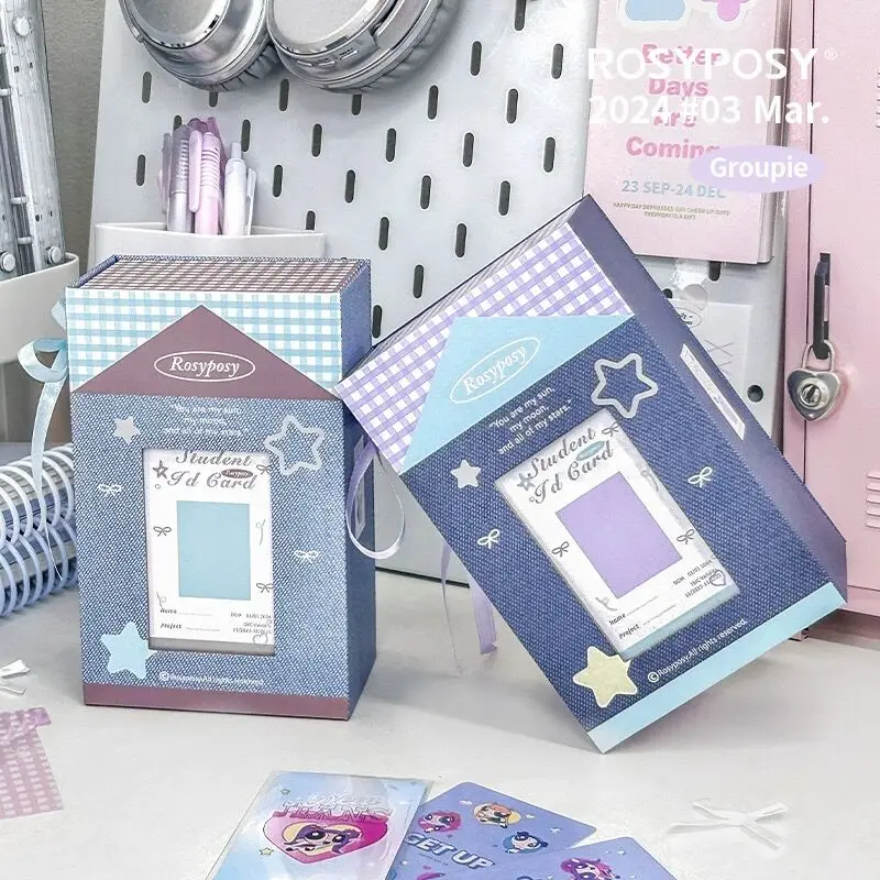 MINKYS Kawaii 3 inch Lace Kpop Photocards Toploader Collect Box Small Cards Storage Box Classification School Stationery stationery organizer photocard holder