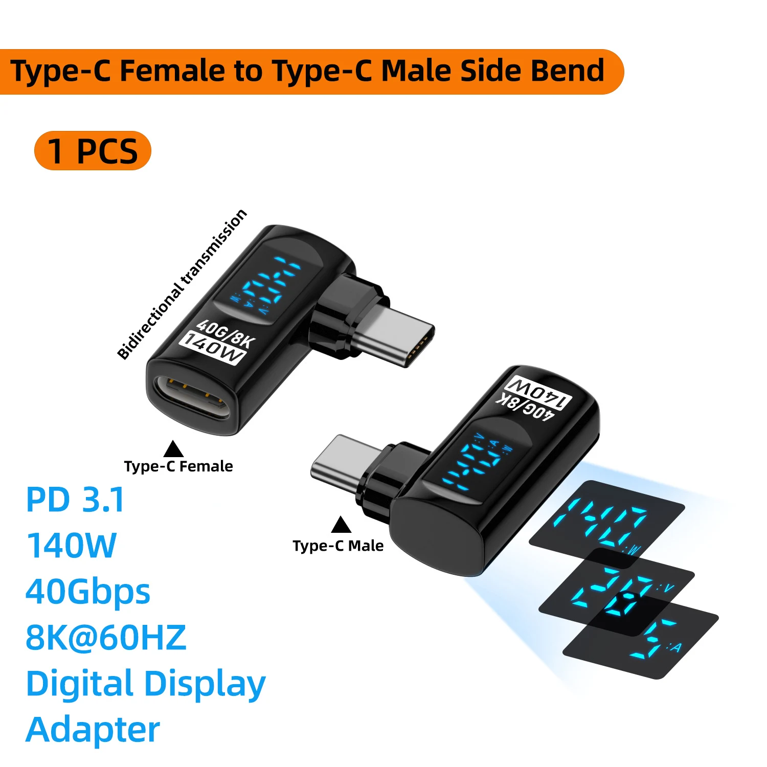 Enhanced 90 Degree USB-C Adapter with High-Speed Data Transfer and 8K Video Support
