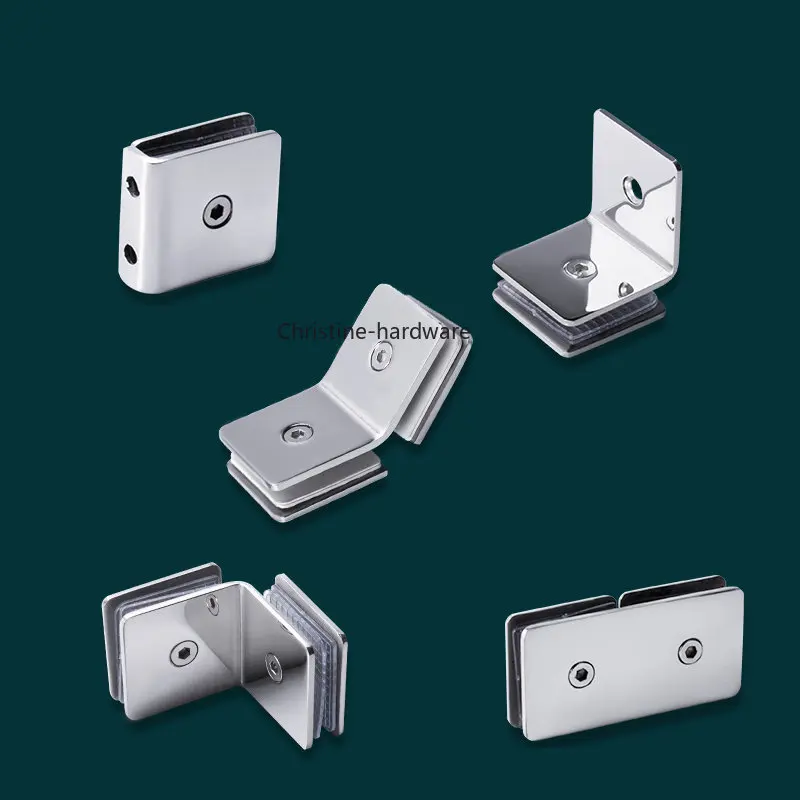 Chrome Stainless Steel 304 Glass Fixed Clip Bathroom Support 0 90 135 180 Degree Partition Shower Room Link