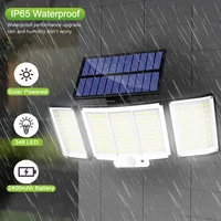Solar Light Outdoor 328/348 LED Integrated Super Bright Motion Sensor Strong Power IP65 Waterproof 3 Working Modes Garden Wall 2