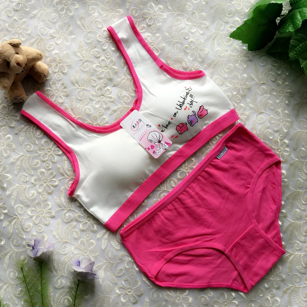 Sports Bras Set Underwear Girl Sports Top Jogging Gym Yoga Push Up Bra Panties Set Fitness Running Bra 8-16Y