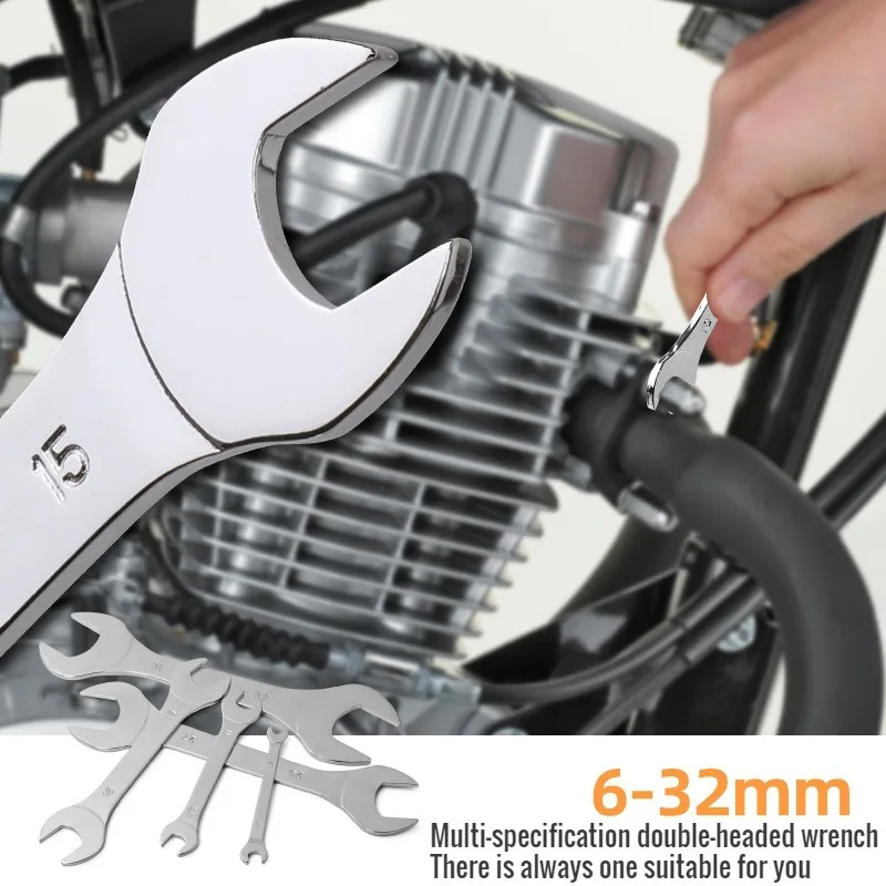 3pcs Hi-Spec Thin Open End Wrench Set Ultra-thin Flat wrench Tool Multi-Function double-end fixed open-end wrench Repair tools 5