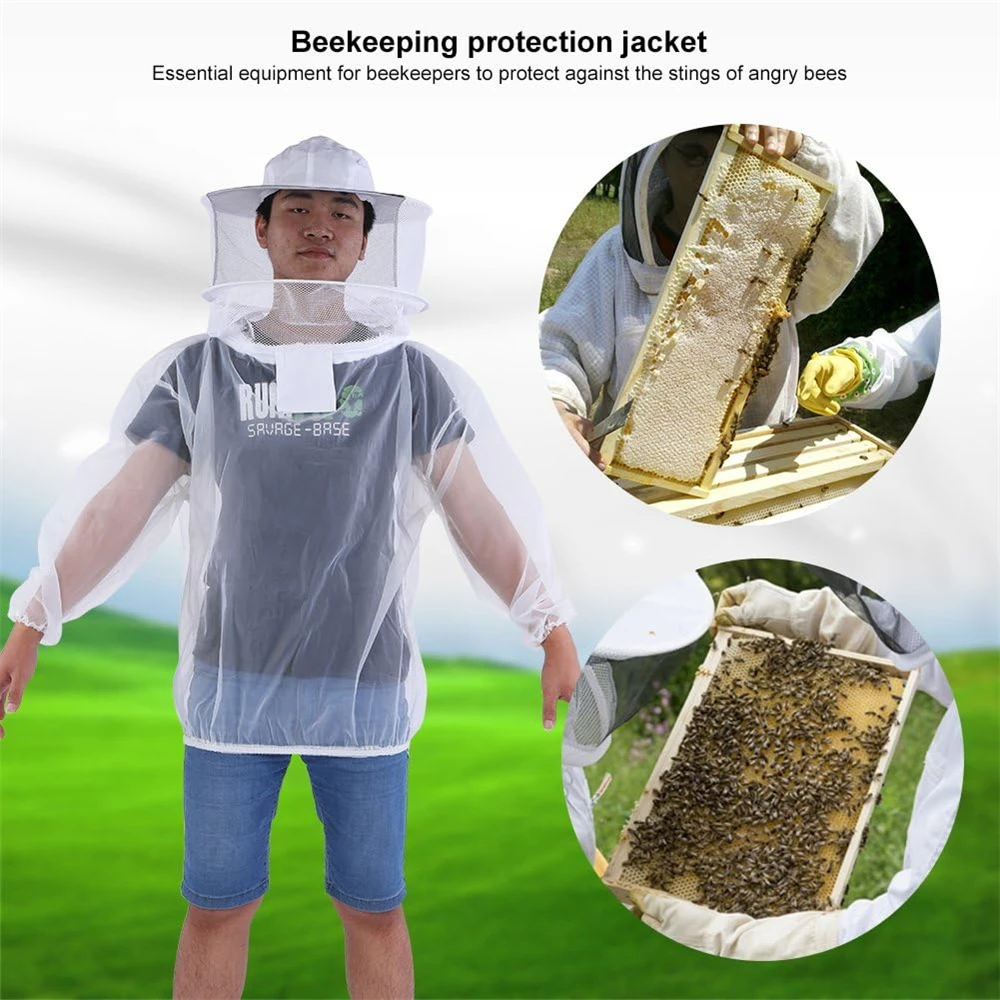 Professional Beekeeper Jacket Transparent Ultra-thin Lightweight Breathable Beekeeping Protective Suit Equipment