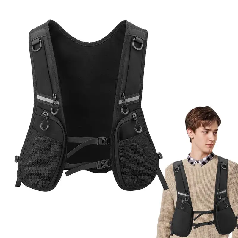 

Модная Светоотражающая сумка для хранения телефона, функциональный жилет, сумки для мужчин, велосипедная сумка для бега, нагрудная сумка, легкая сумка для жилета