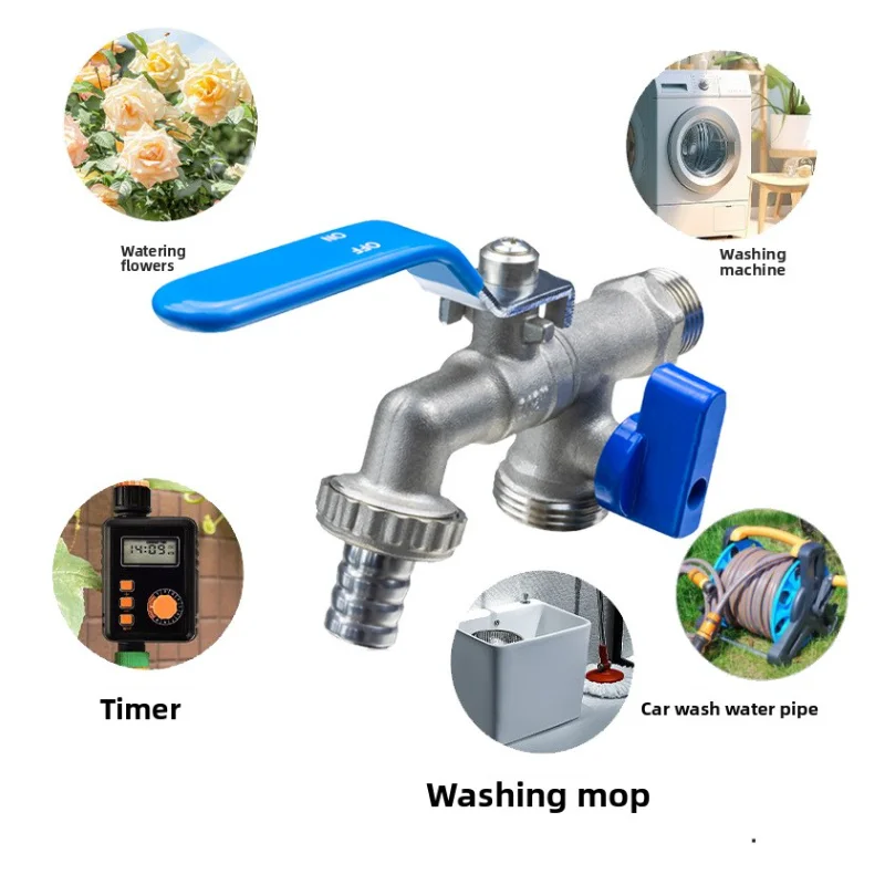 Irrigation Faucet Dual Handle Dual Control Zinc Alloy