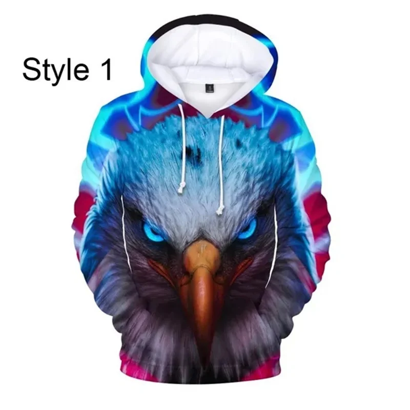 

New Eagle Graphic Pop Hoodies Men Clothing 3D Hawk Printed Unisex Sweatshirts Kids Fashion Cool Streetwear Long Sleeves Hoodie