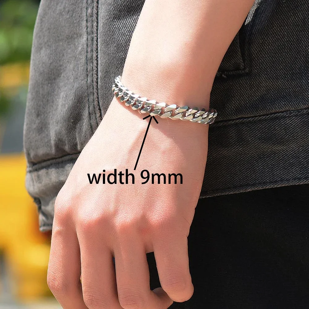 Stainless Steel Bracelet Chain Bracelet Thickness 3.6/5/7/9mm Men's Stainless Steel Cuban Bracelet Gold and Silver Color