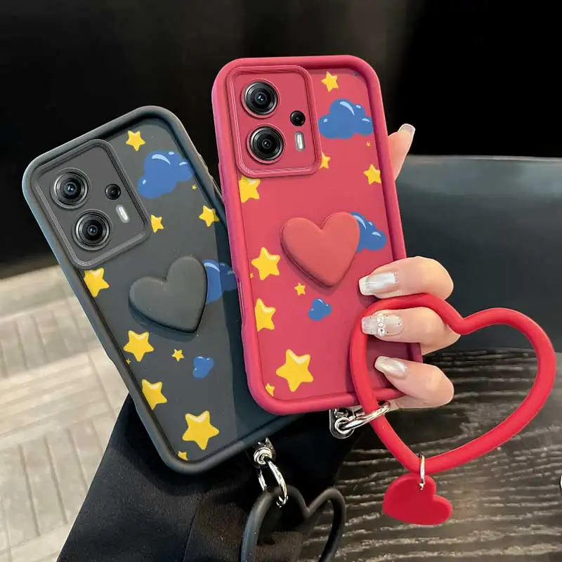 Yellow Star Phone Case Set with Lanyard and Craft Embellishments (3pcs)