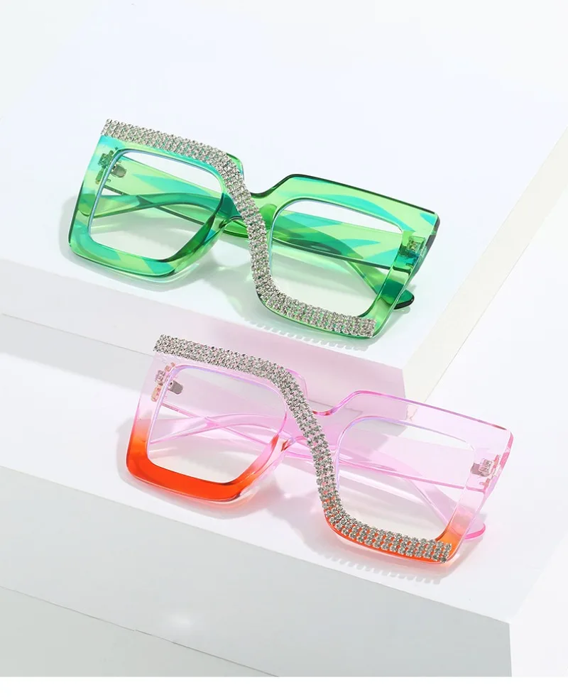 

New Fashion Oversized Square Women's Glasses Frames Transparent Black Optical Lenses Female Eyeglasses Luxury Big Eyewear